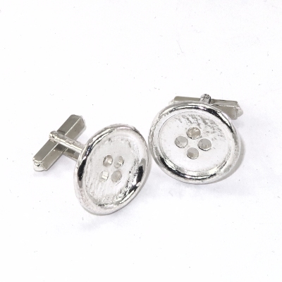 Silver button Cufflinks